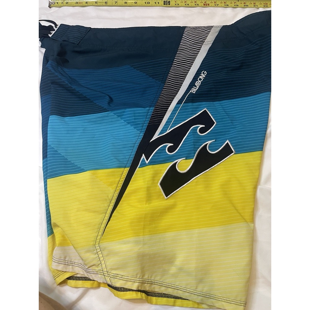 Billabong Board Shorts Men 44 Blue Yellow Platinum Recycler PX2 PX2 Stretch